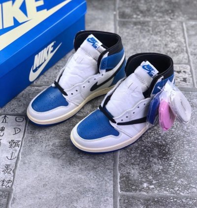 Fragment Design X Travis Scott X Jordan 1 High Blue