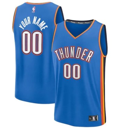 Oklahoma City Thunder Fast Break Custom Jersey - Icon Edition - Blue