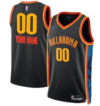 Oklahoma City Thunder Nike Unisex 202425 Custom Swingman Jersey - City Edition - Black