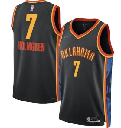 Chet Holmgren Oklahoma City Thunder Nike Unisex 202425 Swingman Player Jersey - City Edition - Black