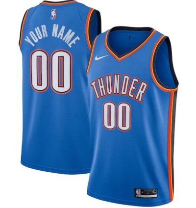Oklahoma City Thunder Nike Custom Swingman Jersey - Icon Edition - Blue