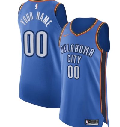 Oklahoma City Thunder Nike Authentic Custom Jersey Blue - Icon Edition