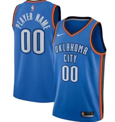 Oklahoma City Thunder Nike Swingman Custom Jersey Blue - Icon Edition