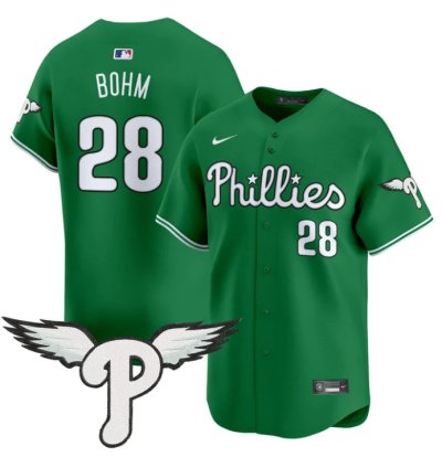 Alec Bohm Jersey 28 Philadelphia Phillies 2025 Vapor Premier Limited Stitched Kelly Green