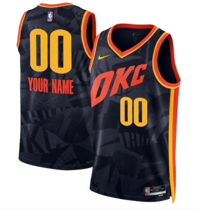 Oklahoma City Thunder Nike Unisex 202324 Custom Swingman Jersey - Navy - City Edition