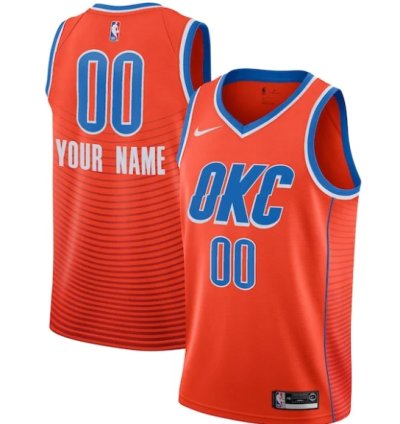 Oklahoma City Thunder Jordan Brand Swingman Custom Jersey - Statement Edition - Orange