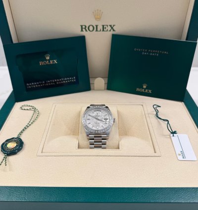 Rolex Day-date 40 Mint 2022 Day-date 40 White Tag Full Set Meteorite Tbr