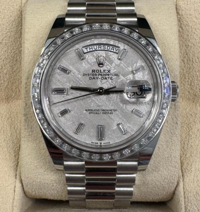 Rolex Day-date 40 Mint 2022 Day-date 40 White Tag Full Set Meteorite Tbr