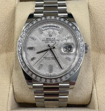 Rolex Day-date 40 Mint 2022 Day-date 40 White Tag Full Set Meteorite Tbr