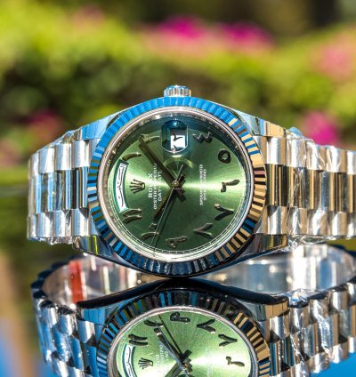 Rolex Day-date 40 Olive Green Dial - Arabic Numerals