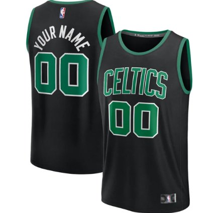 Boston Celtics Fast Break Custom Jersey - Icon Edition - Black