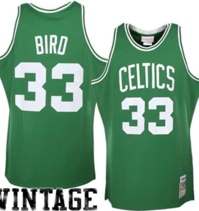 Larry Bird Boston Celtics 198586 Hardwood Classics Authentic Jersey - Kelly Green