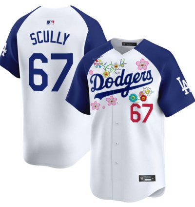 Vin Scully Jersey 67 Dodgers X Takashi Murakami 2025 Vapor Limited Stitched Alternate
