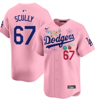 Vin Scully Jersey 67 Dodgers X Takashi Murakami 2025 Vapor Limited Stitched Cherry Blossom