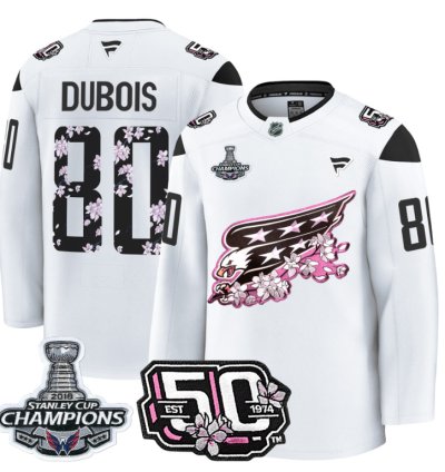 Pierre-luc Dubois Jersey 80 Washington Capitals 50th 2018 Stanley Cup Champions Patch White