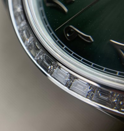 Rolex Day-date 40 Platinum Arabic Numerals Green With Diamonds M228396tbr-0032