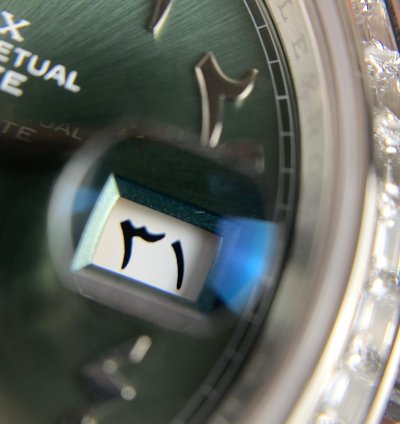 Rolex Day-date 40 Platinum Arabic Numerals Green With Diamonds M228396tbr-0032