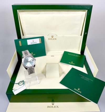 Rolex Day-date 40 Platinum Diamonds Ref 228396tbr Teilbeklebt