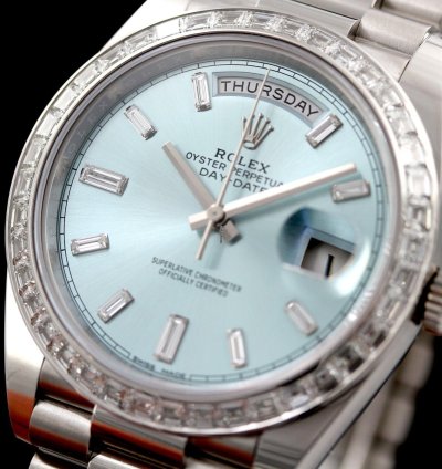 Rolex Day-date 40 Platinum Diamonds Ref 228396tbr Teilbeklebt