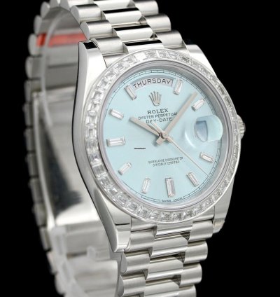 Rolex Day-date 40 Platinum Diamonds Ref 228396tbr Teilbeklebt