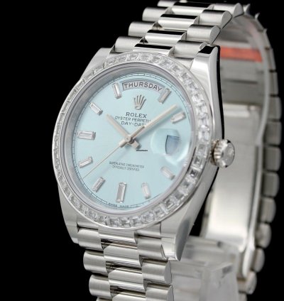 Rolex Day-date 40 Platinum Diamonds Ref 228396tbr Teilbeklebt