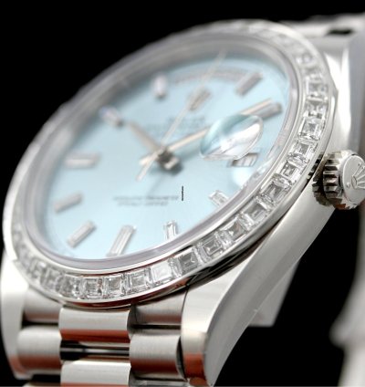 Rolex Day-date 40 Platinum Diamonds Ref 228396tbr Teilbeklebt