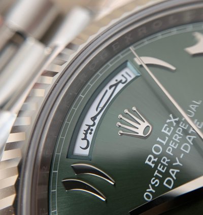 Rolex Day-date 40 Platinum Green Dial Arabic Numerals With Fluted Bezel - 228236-0017