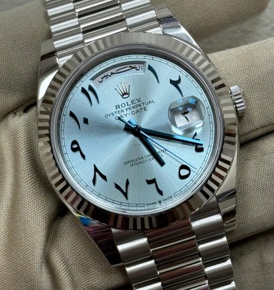 Rolex Day-date 40 Platinum Ice Blue Arabic Dial 40 Mm