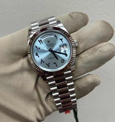 Rolex Day-date 40 Platinum Ice Blue Arabic Dial 40 Mm