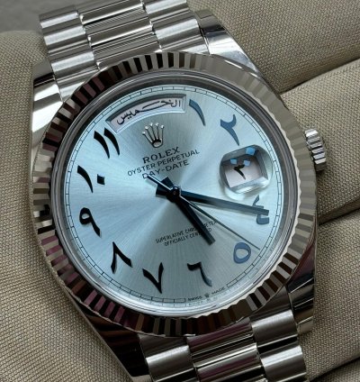 Rolex Day-date 40 Platinum Ice Blue Arabic Dial 40 Mm