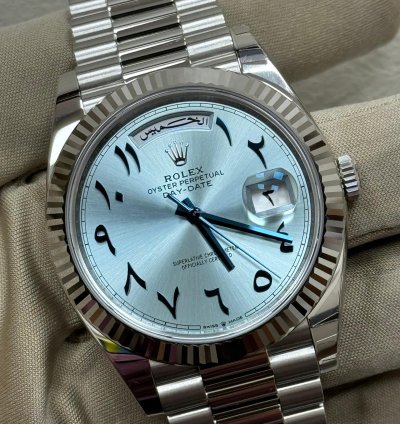 Rolex Day-date 40 Platinum Ice Blue Arabic Dial 40 Mm