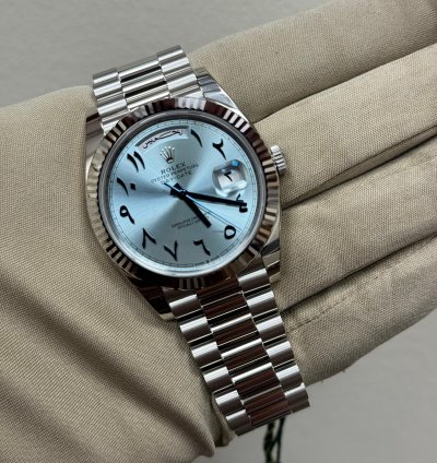 Rolex Day-date 40 Platinum Ice Blue Arabic Dial 40 Mm