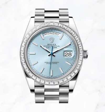 Rolex Day-date 40 Platinum Ice Blue Dial 228396tbr new Unworn