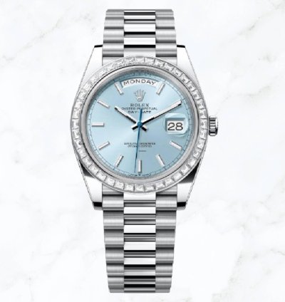 Rolex Day-date 40 Platinum Ice Blue Dial 228396tbr new Unworn
