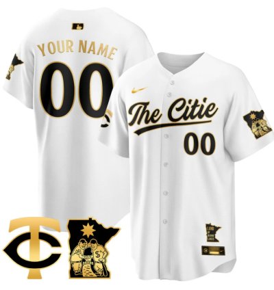 Custom Minnesota Twins Jersey 2025 City Connect Concept Stitched White Gold
