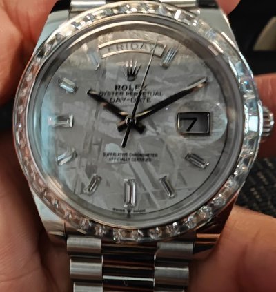 Rolex Day-date 40 Platinum Meteorite Dial With Diamond-set Bezel