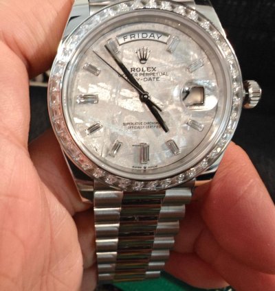 Rolex Day-date 40 Platinum Meteorite Dial With Diamond-set Bezel