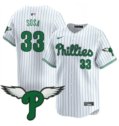 Edmundo Sosa Jersey 33 Philadelphia Phillies 2025 Vapor Premier Limited Stitched Pinstripe