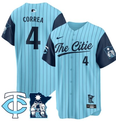 Carlos Correa Jersey 4 Minnesota Twins 2025 City Connect Concept Stitched Blue