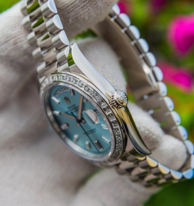 Rolex Day-date 40 Unworn 2022 Day-date 40mm Platinum With Baguette Bezel 228396tbr