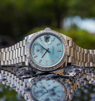 Rolex Day-date 40 Unworn 2022 Day-date 40mm Platinum With Baguette Bezel 228396tbr