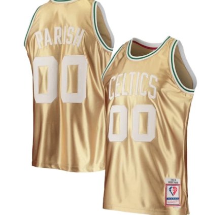 Robert Parish Boston Celtics 75th Anniversary 198586 Hardwood Classics Swingman Jersey - Gold