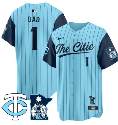 Dad Jersey 1 Minnesota Twins 2025 City Connect Concept Stitched Blue