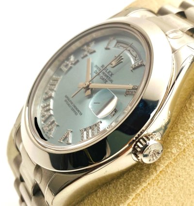 Rolex Day-date Ii 218206 Full Stickers Barcode Diamond Index Arabic Day And Date