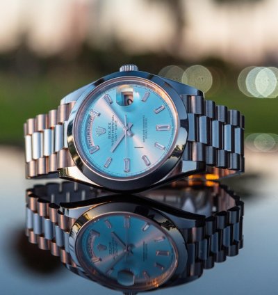 Rolex Day-date Ii 40mm - Ice Blue Dial - Smooth Bezel