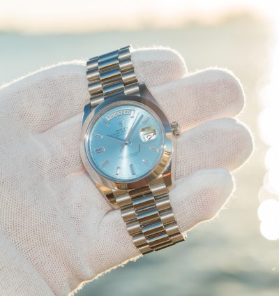 Rolex Day-date Ii 40mm - Ice Blue Dial - Smooth Bezel