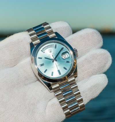 Rolex Day-date Ii 40mm - Ice Blue Dial - Smooth Bezel