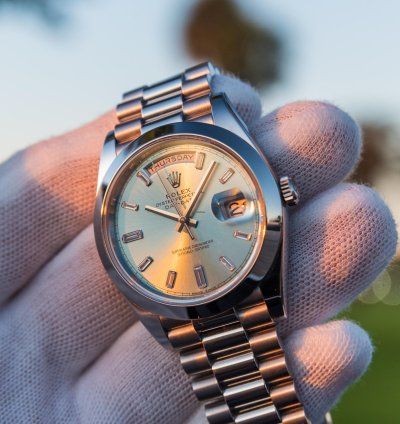 Rolex Day-date Ii 40mm - Ice Blue Dial - Smooth Bezel