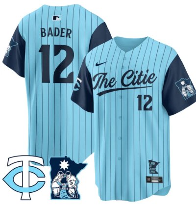Harrison Bader Jersey 12 Minnesota Twins 2025 City Connect Concept Stitched Blue