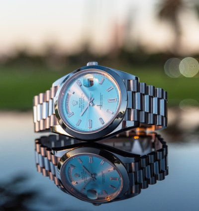 Rolex Day-date Ii 40mm - Ice Blue Dial - Smooth Bezel